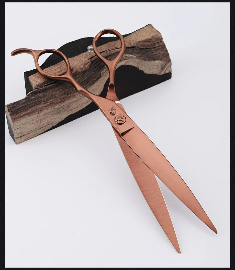 Japanese 440C Stainless Steel Dog Scissors 7.0/7.5 Inch Straight Dog Hair Cutting Shears Tool Profession Pet Grooming Scissors