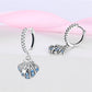 Bulbusbow Luminous Shell Women Earrings Original 925 Sterling Silver Pave CZ Star Moon Hoop Earrings Engagement Wedding Jewelry