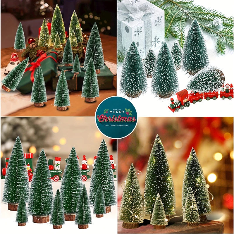 Christmas Decoration Xmas Tree Small Cedar Pine For Home Room Decor Halloween Party New Year 2024 Navidad Ornaments Accessories