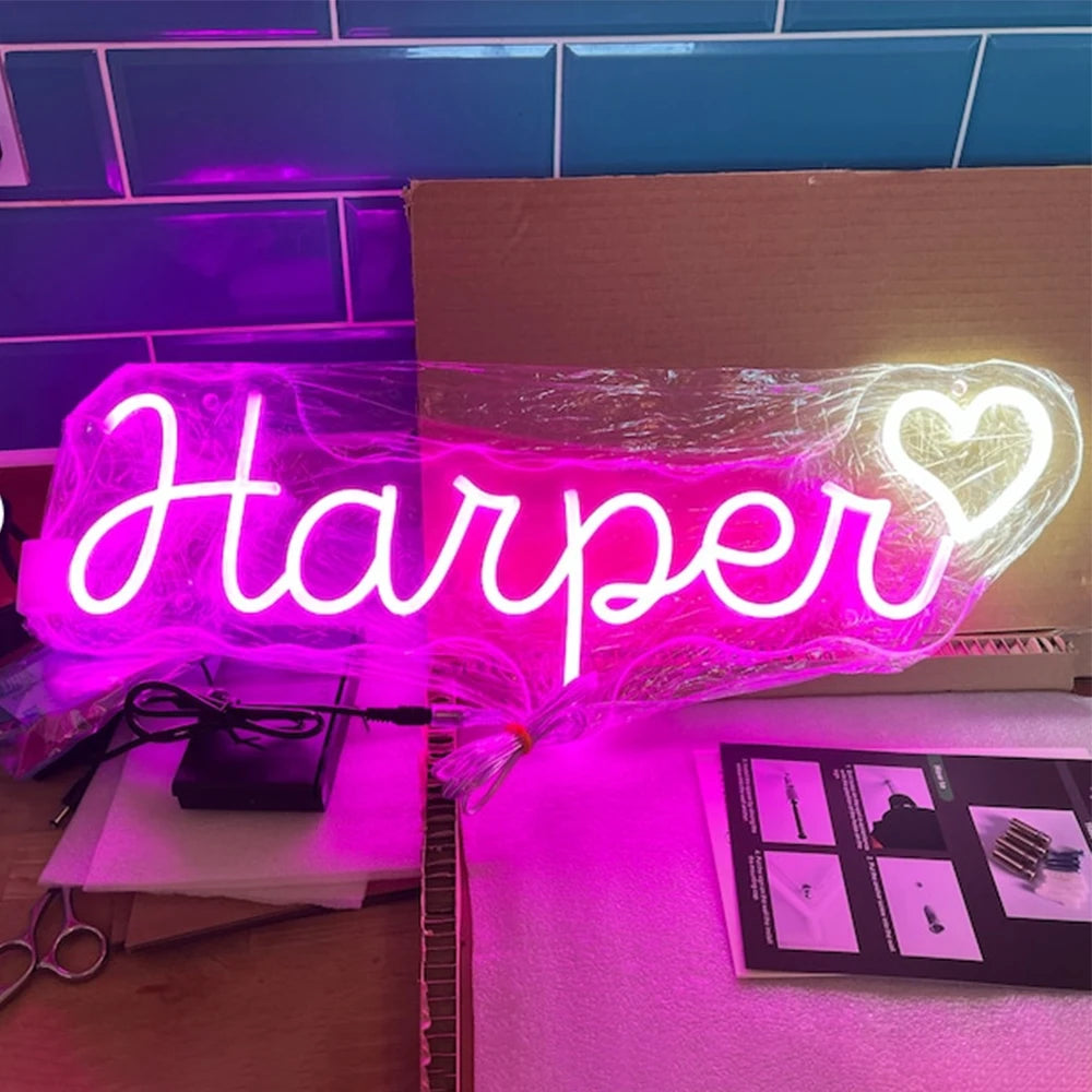 Custom Neon Signs Name Neon Sign Led Dimmable Neon Light For Wedding Party Home Wall Decor Customized Gifts Shop Sign USB