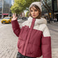 YJKDYK 2024 Winter Women's Cotton Jacket Female Contrast Hooded Thicken Warm Parkas Coats Top Women Street Fashion Jacket