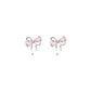 New in 925 Sterling Silver Bow Pink Zircon Stud Earrings For Woman Piercing Wedding Luxury Jewelry Best Selling 925 Money