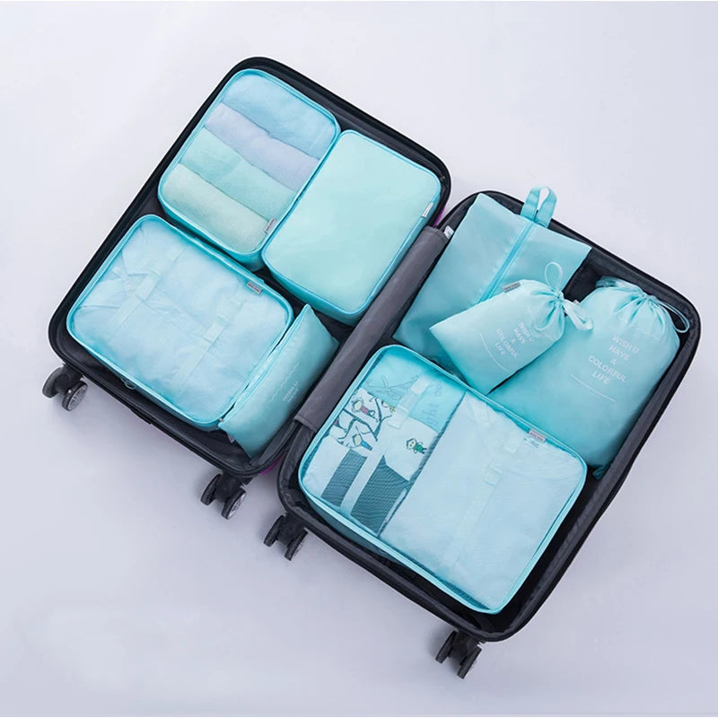 7/8/9/10 Pcs Set  Travel Portable Folding Multifunctional Clothing/Shoes Storage Bag Tidy Bag