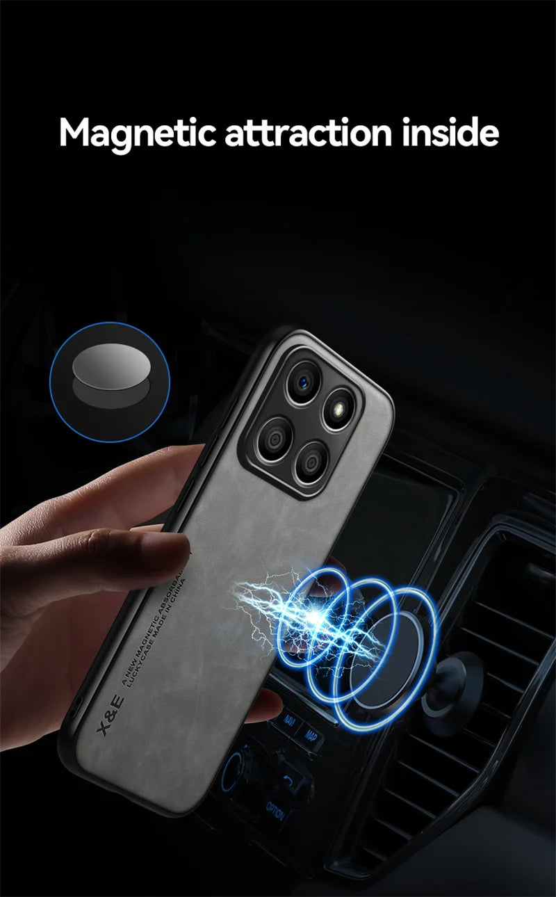 Shockproof Case for Honor X8b X6b X8a 5G Protective Cover Built-in Magnetic Suction Car Holder Coque Funda Capa