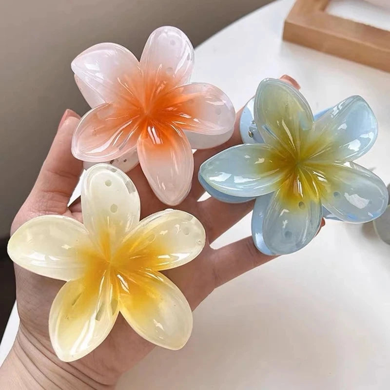 Fashion Egg Flower Hair Clips for Women Bohemia Style Flower Large Hair Claw Hairpin Beach Vacation Girls Hair Accessories