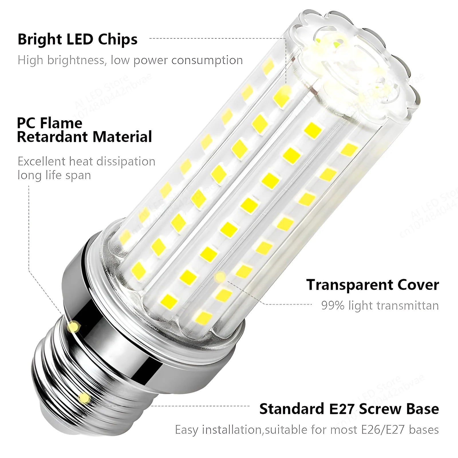 NEW 12W 16W 20W 24W 40W Super High power E14 E27 B22 LED lamp Corn Bulb AC220V 110V 85-265V  No Flicker LED light lighting