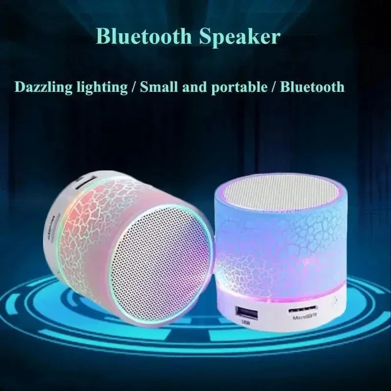 蓝牙扬声器迷你无线扬声器裂纹 LED TF 卡 USB 低音炮便携式 MP3 音响无线扬声器适用于智能手机