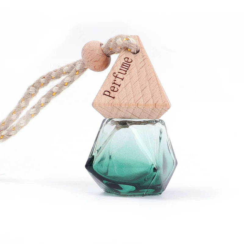 Auto Aromatherapy Fragrance Pendent Bottle Perfume Diffuser Automotive Decoration Car Hanging Glass Bottle Empty Perfume