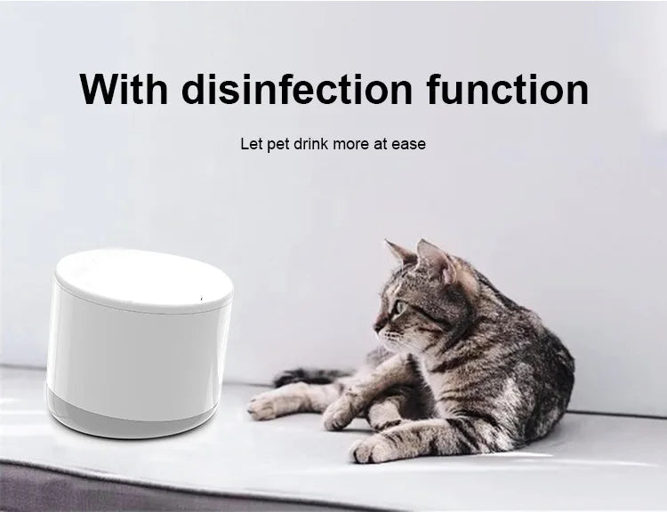 2L Tuya Wifi Smart Pet Water Fountain With Uv Sterilizing Automatic Drinker For Cats Pet Water Fountain  Motor Cats Or Puppy