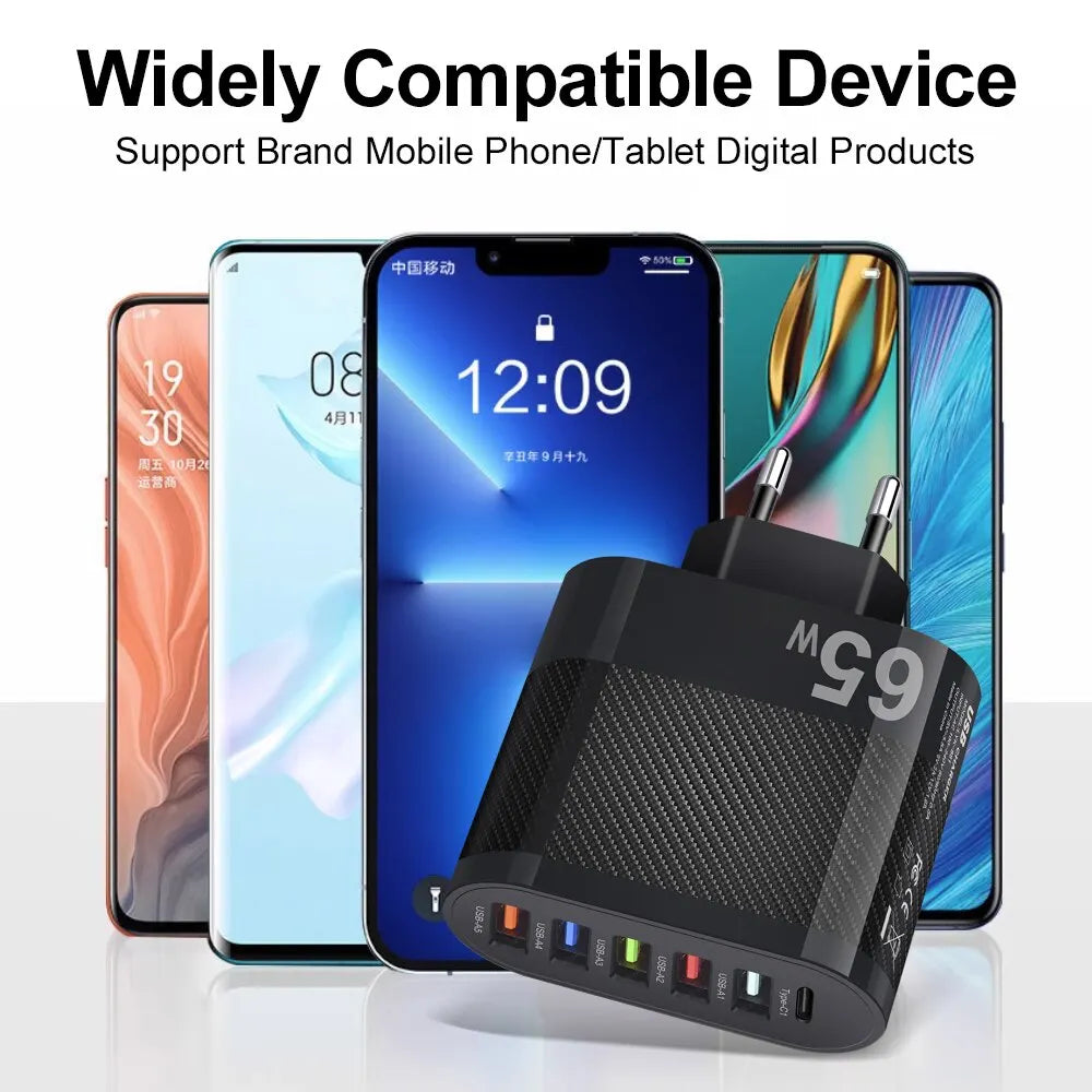 شاحن USB 3.1A 5 منافذ PD محول شحن لهاتف Xiaomi iPhone 13 Samsung المحمول شاحن حائط QC 3.0