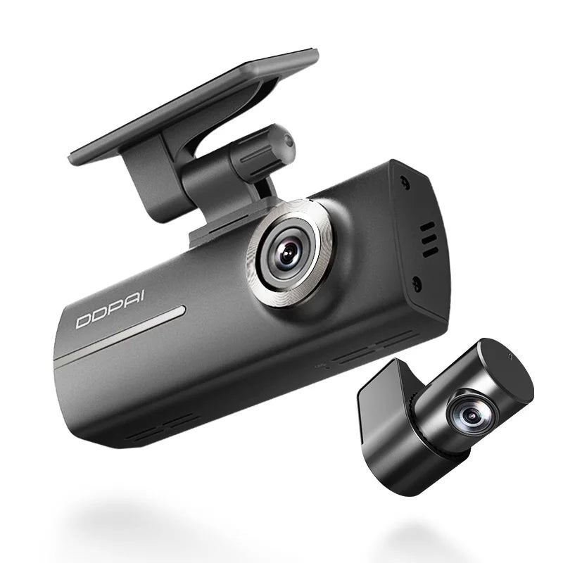 كاميرا DDPAI Dash Cam N1 مزدوجة التسجيل الأمامي والخلفي NightVIS 1296P مسجل كاميرا لوحة القيادة DVR للسيارة وضع وقوف السيارات 24 ساعة WIFI والتحكم في التطبيق