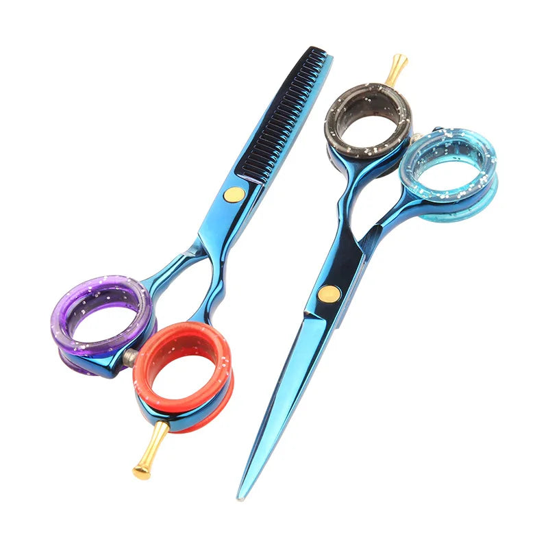 5PCS Silicone Finger Rings for Cat Dog Hair Scissors Professional Pet Grooming Scissors Protector Cutting Curved Thinning Shears