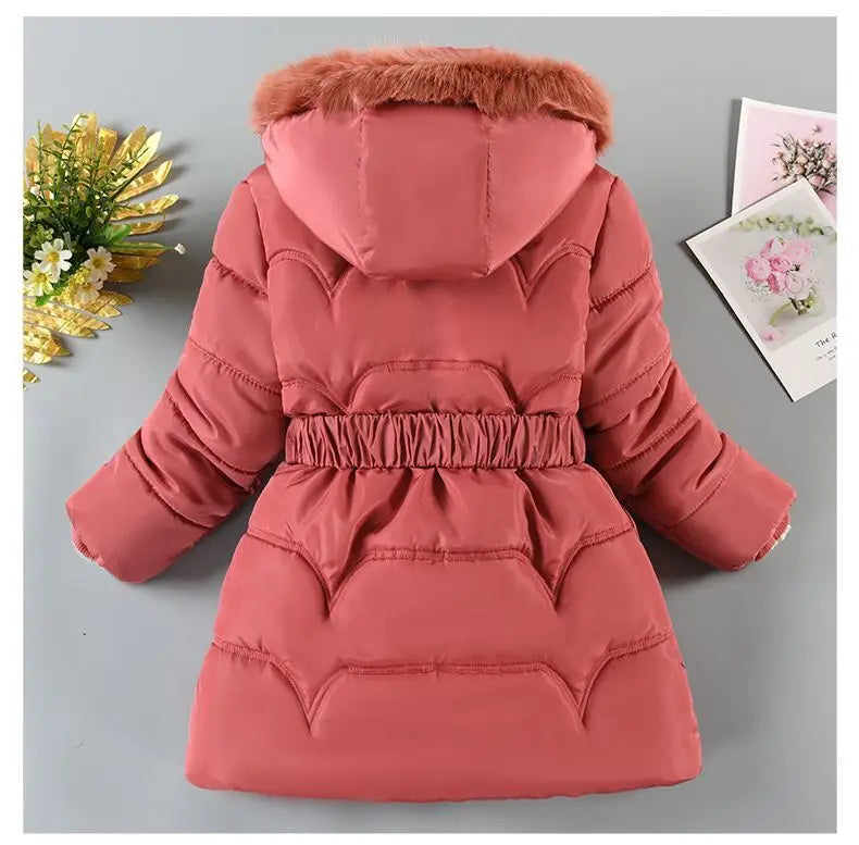 Children Down Coat Winter Teenager Thickened Hooded Cotton-padded Parka Coat Kids Warm Long Jackets Toddler Kids Outerwear