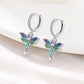 Bulbusbow Luminous Shell Women Earrings Original 925 Sterling Silver Pave CZ Star Moon Hoop Earrings Engagement Wedding Jewelry