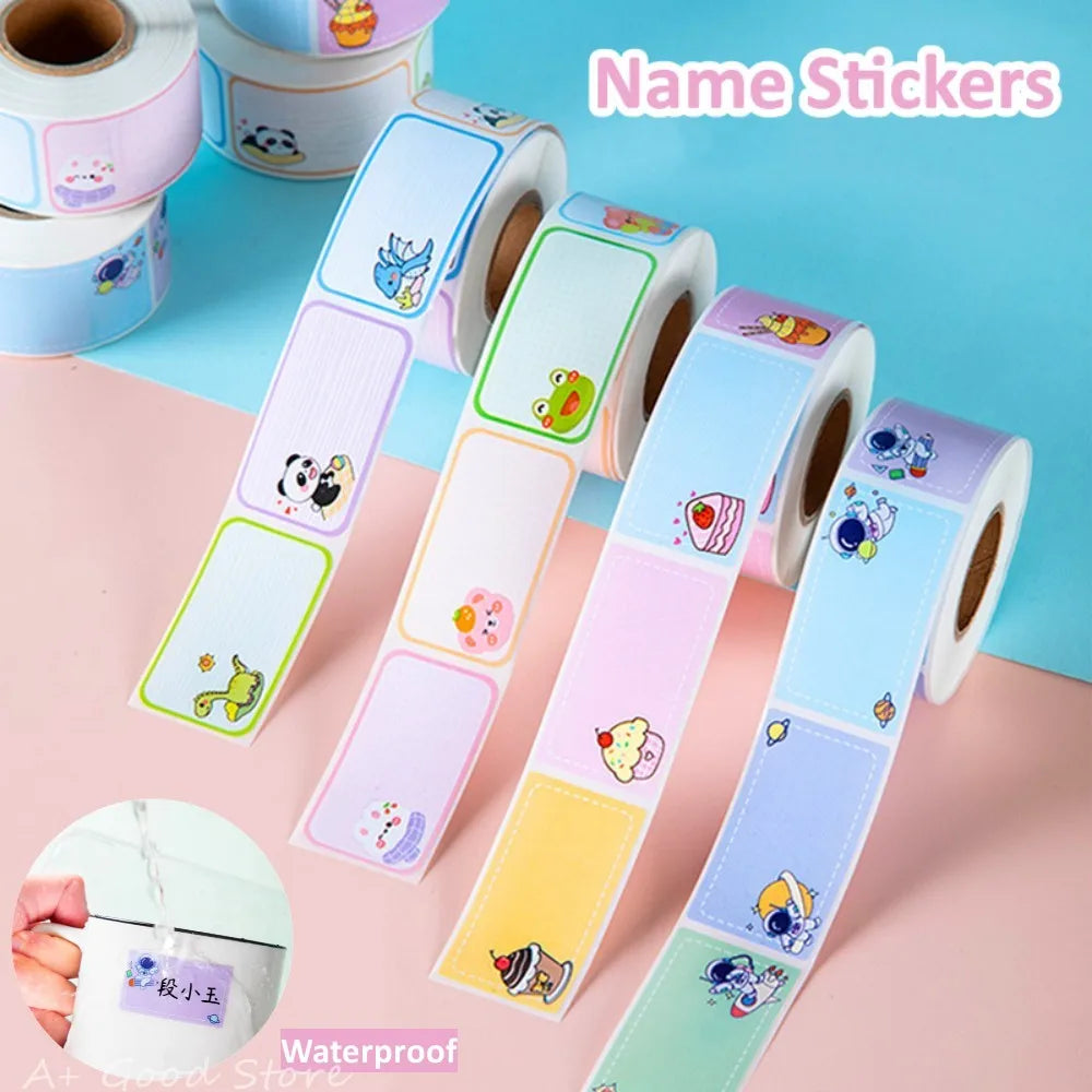 280pcs Cartoon Name Stickers Waterproof Self-adhesive Name Labels Children School Stationery Tag Animals Patterns Personal Tags