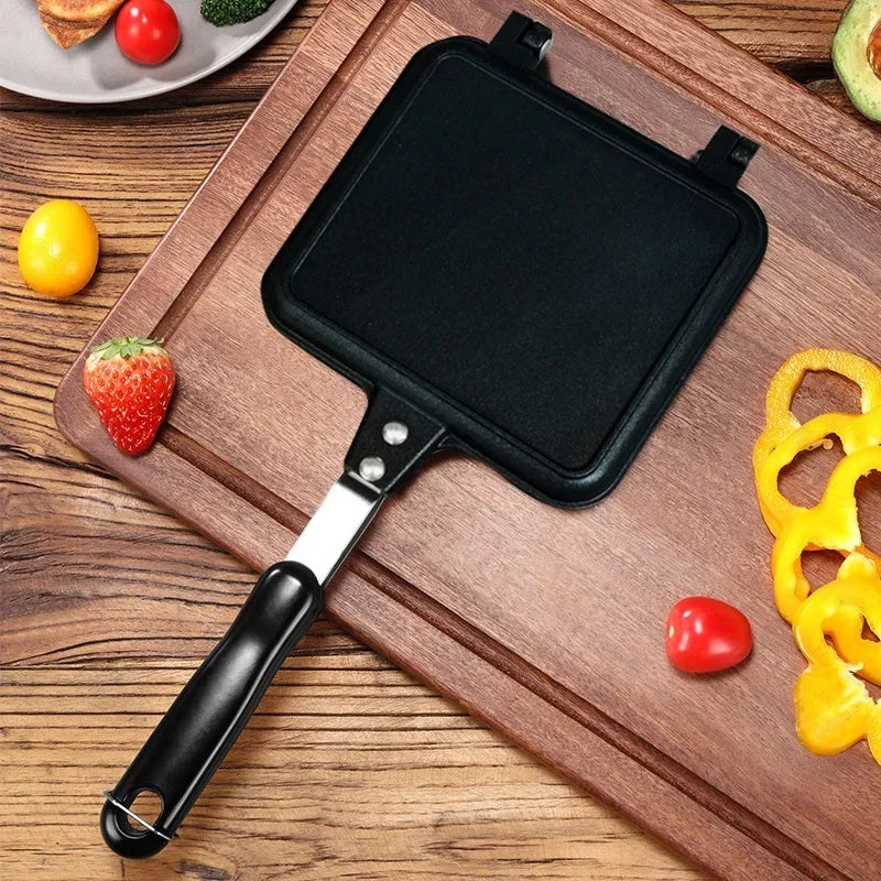 Aluminum Frying Pan Double-sided Non Stick Pans Breakfast Sandwich Bread Mold Fried Eggs Steak Baking Pan Household Cooking Tool