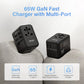 Bulbusbow 65W Universal Travel Adapter with 2 USB Ports and 3 Type-C Fast Charging Ports