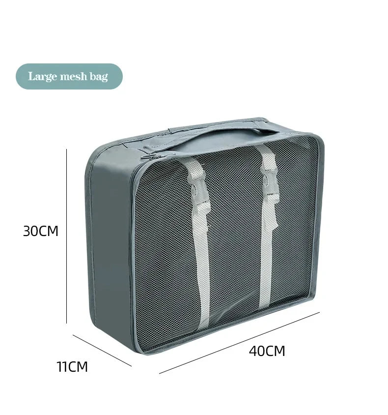 7Pcs Set Travel Organizer Storage Bags Suitcase Packing Cubes Set Cases Portable Luggage Clothes Shoe Tidy Pouch Fold