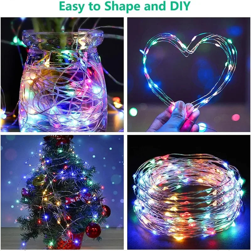 3M LED Curtain String Lights Fairy Decoration USB Holiday Garland Lamp 8 Mode For Home Garden Christmas Party New Year Wedding