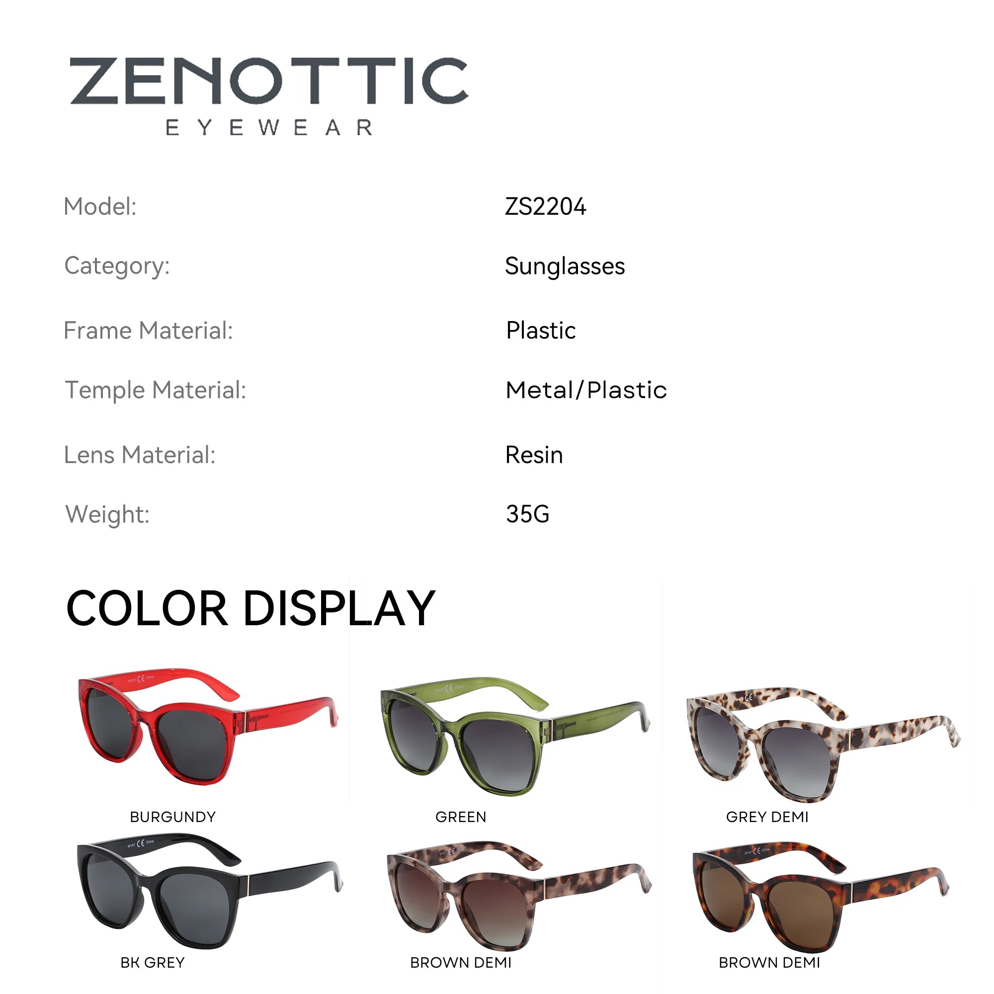 ZENOTTIC 2024 Original Thick Butterfly Frame Polarized Sunglasses for Women Chunky Uv400 Protection Shade Cat Eye Sun Glasses