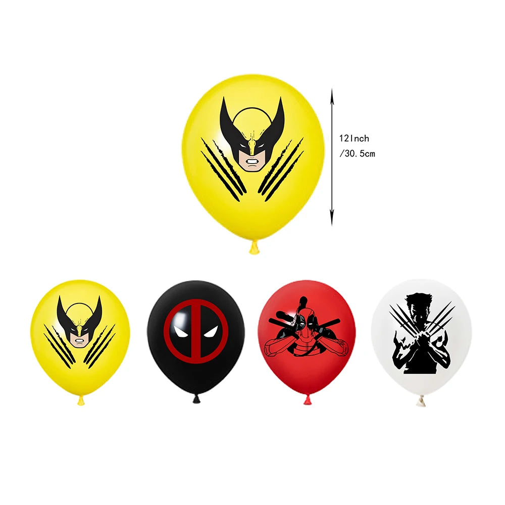 Deadpool And Wolverine Birthday Party Decoration Balloon Banner Backdrop Cake Topper Deadpool and Wolverine Party Supplies