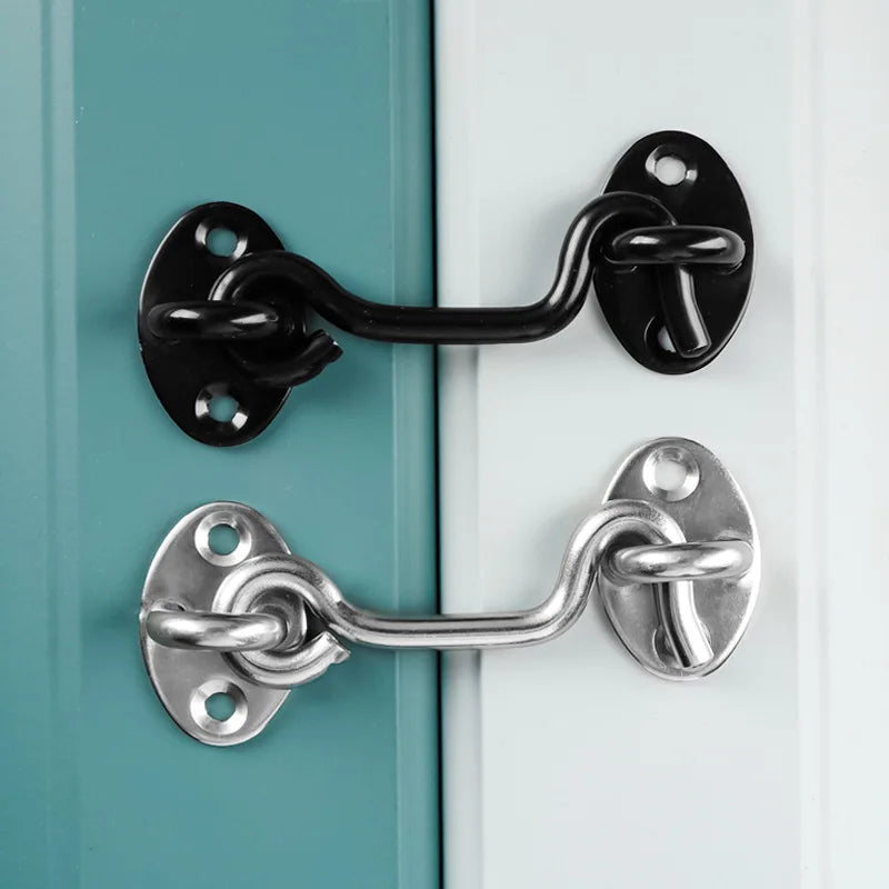 Multi-Sizes Solid Vintage Door and Window Hook Latch Stainless Steel Cabinet Doors or Windows Buckle Household Simple Wind Hooks