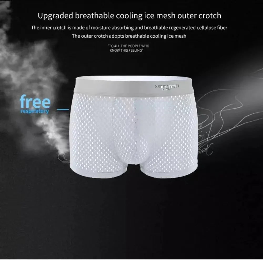 Bulbusbow Men's Mesh Boxers | 5-Pack Breathable Underwear | L-5XL Sizes