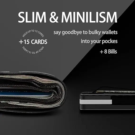 Mag Safe Wallet Money Clip, 2 in 1 Air Tag Holder and Money Clip, [With1 Magnetic Sheets], for Magnetic and Non-Magnetic Phones