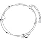 Round Bead Hollow Love Bracelet Heart Hand Decorated Double Design Sweet 925 Silver Plated Chain Bracelet for Women Girls Gifts