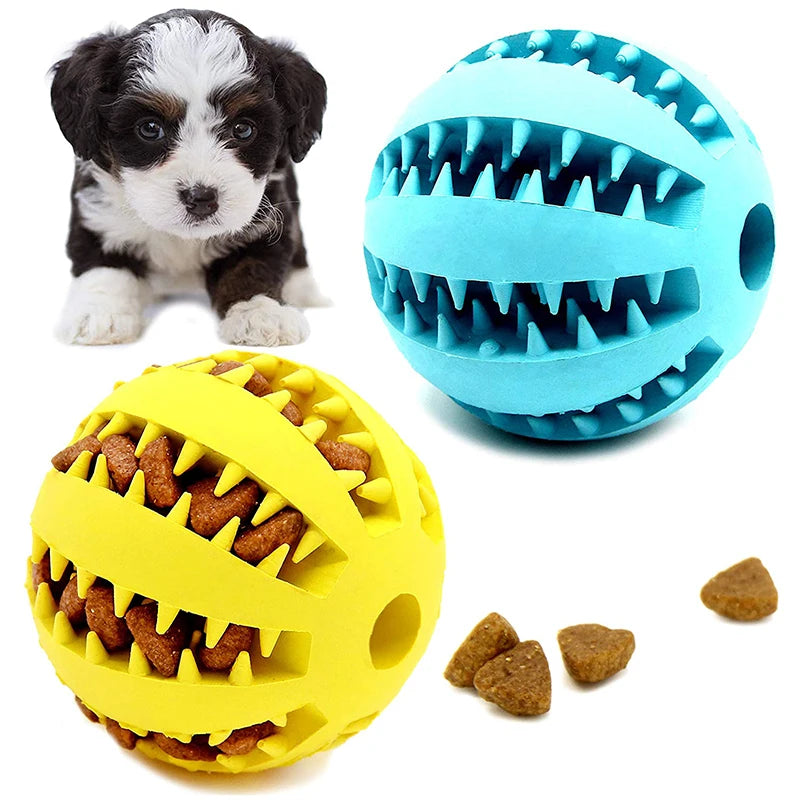 Dog Ball Toys for Small Dogs Interactive Elasticity Puppy Chew Toy Tooth Cleaning Rubber Food Ball Toy Pet Stuff Accessories