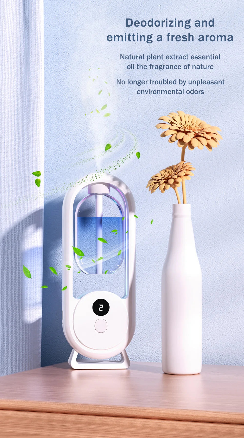 Rechargeable 5-mode aromatic diffuser essential oil aromatherapy machine timed air freshener bedroom living room bathroom