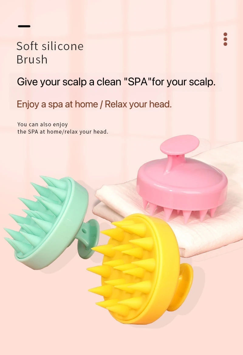 Silicone Shampoo Brush Clean The Scalp Thoroughly Scalp Massage Easy Foam Head Massage Brush Shampoo Brush Bath Comb Care Tool