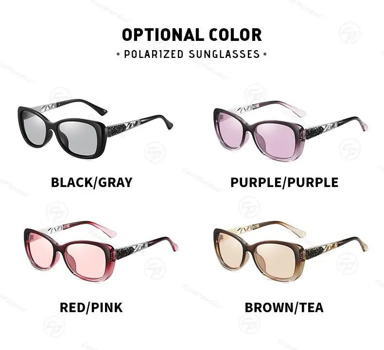 New Luxury Brand Diamond Photochromic Sunglasses Women Polarized Glasses Driving Anti-glare Sun Glasses oculos de sol feminino