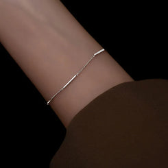 New 925 Sterling Silver Square Bracelet Simple Style Shiny Bracelet Gifts for Women  Exquisite Fashion Jewelry