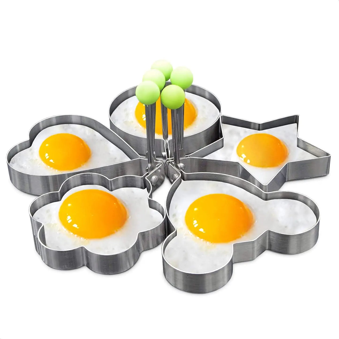 New Stainless Steel Fried Egg Mold Heart Pancake Maker Breakfast Baking Omelette Rings Cooking Tools Kitchen Accessories Gadget