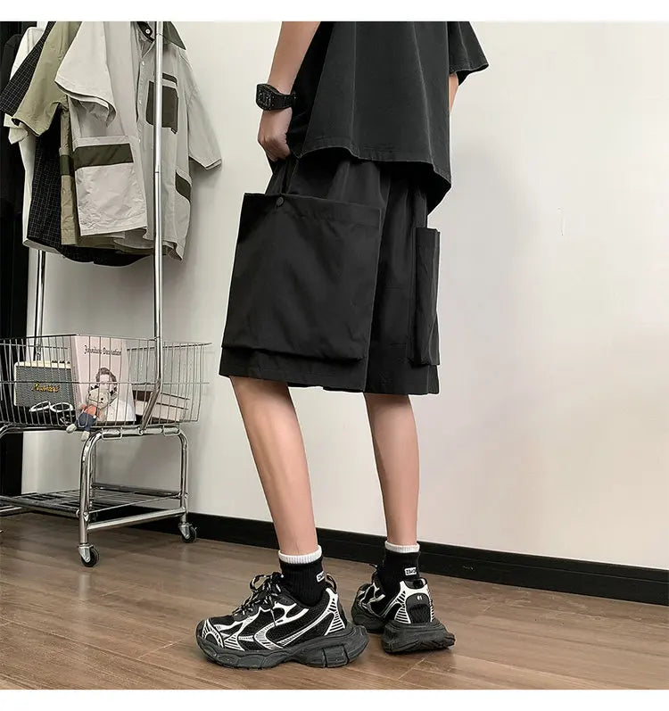 Fashion Men Cargo Short Pants Big Pocket Hip Hop Shorts Male Summer Casual Jogger Bermuda Shorts Men Woman New Streetwear