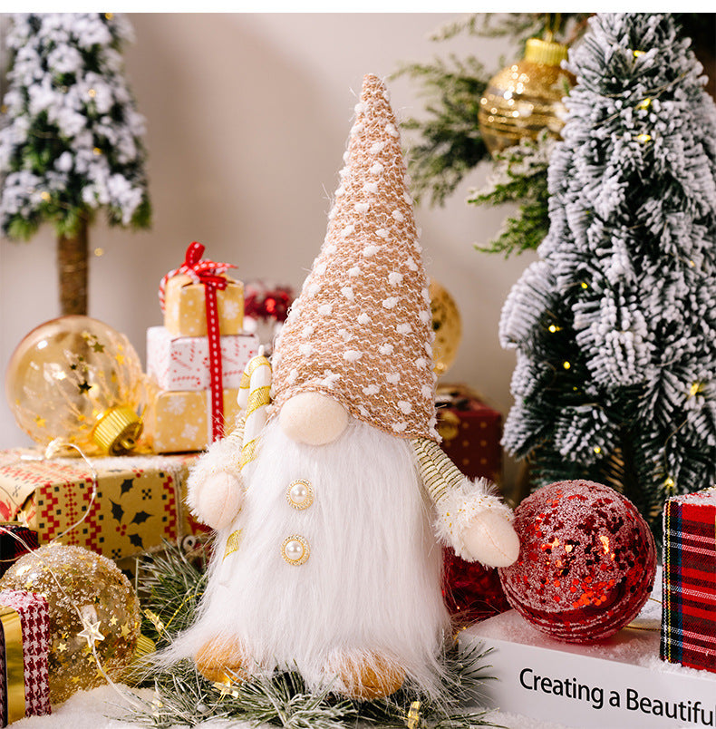 30cm Christmas Doll Elf Gnome with Led Light Christmas Decorations for Home Xmas Navidad New Year 2023 Children's Gifts