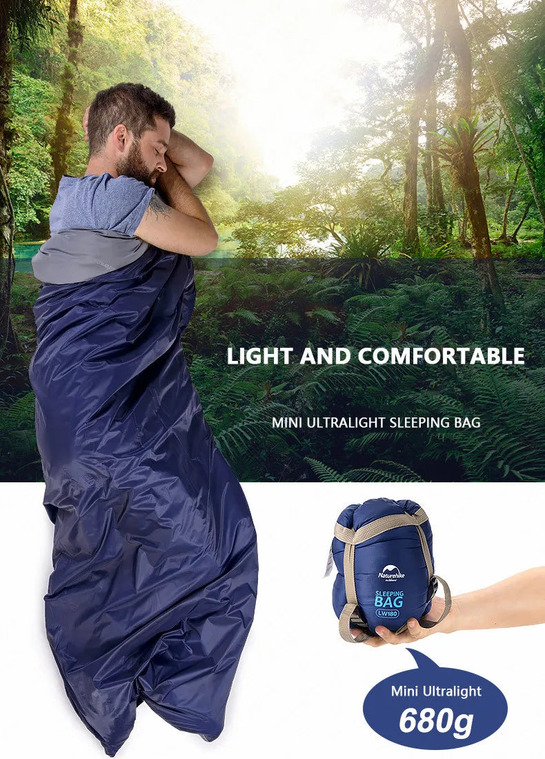 Naturehike Sleeping Bag Ultralight Waterproof Cotton Sleeping Bag Nature Hike Summer Hiking Camping  Tent Sleeping Bag