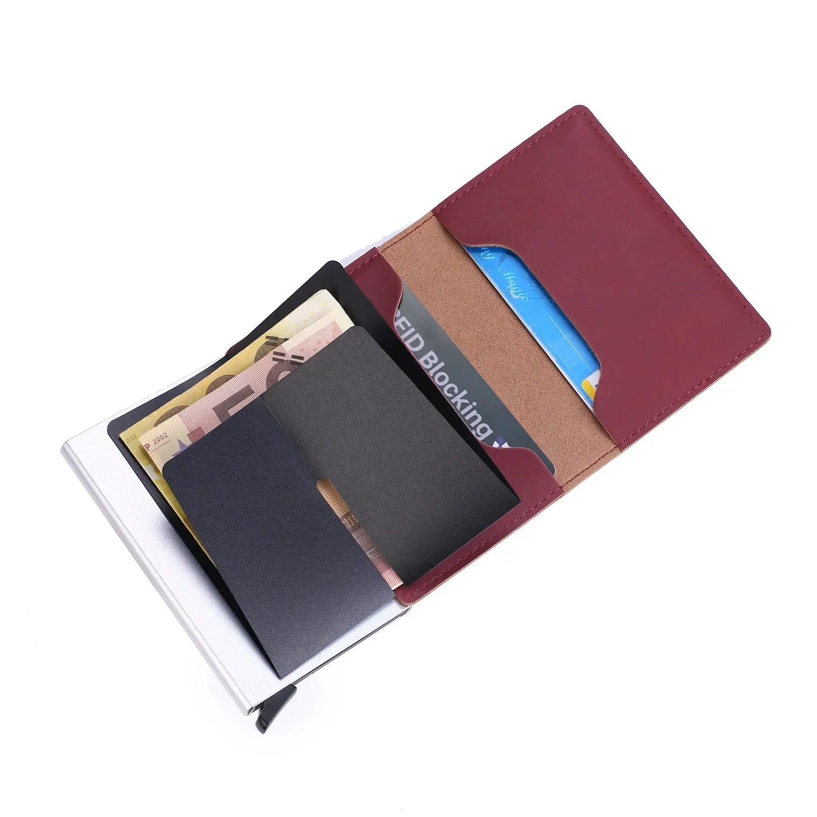 Men Smart Wallet Credit Bank Card Holder Fashion Purse Aluminum Alloy Business Casual Mini Wallet Brand Purse