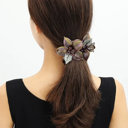 Elegant Copper Wire Flower Bride Hairpin Hair Accessories for Women Luxury Metal Spring Clips Mom Headwear Hair Clips for Girls