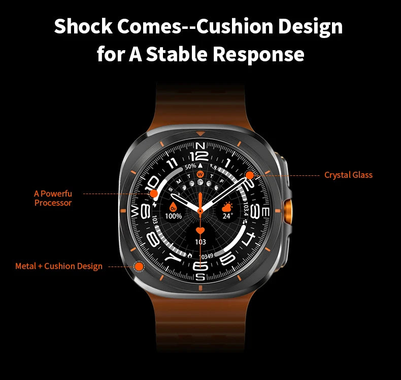 New For Samsung Galaxy Watch Ultra New GPS Track Smart Watch Men Amoled Always Display Blood Sugar Clock BT Talk NFC Smart Watch