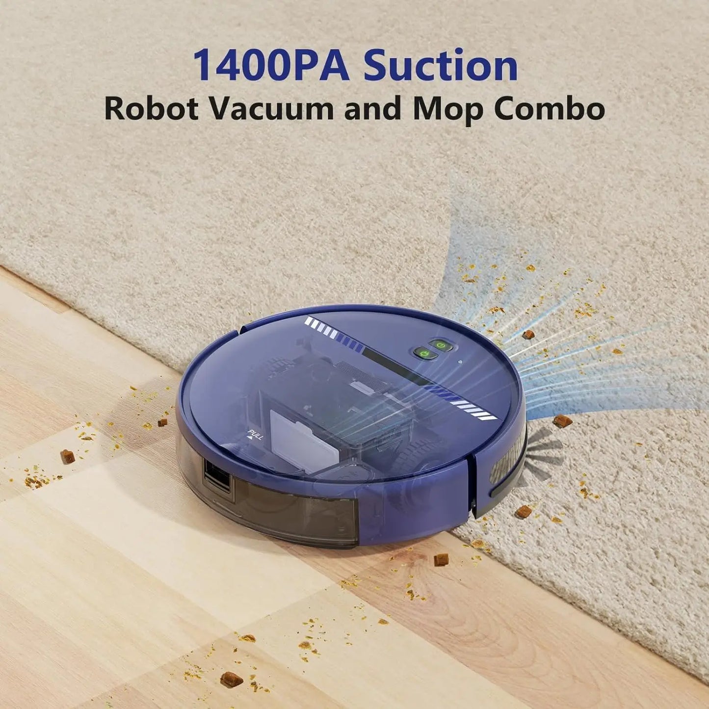 Vacuum and Mop Combo,  Robotic Vacuum Cleaner with Schedule, 2 in 1 Mopping Robot Vacuum with Water Tank an