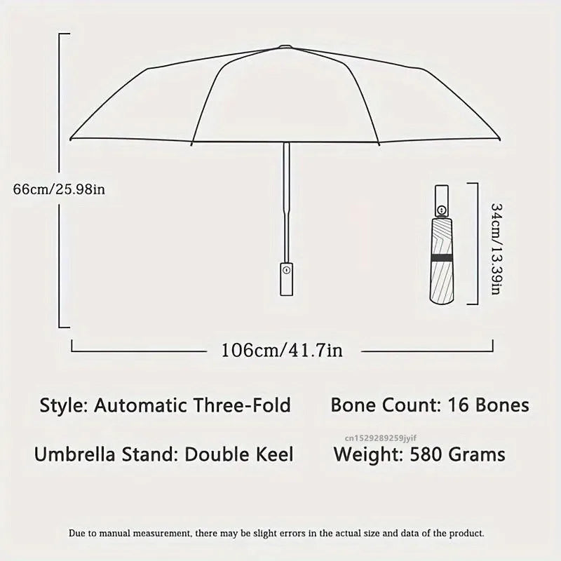 16K Double Bones Large Umbrella for Men Women Windproof Umbrellas Automatic Folding Strong Luxury Sun Rain Umbrella UV Business