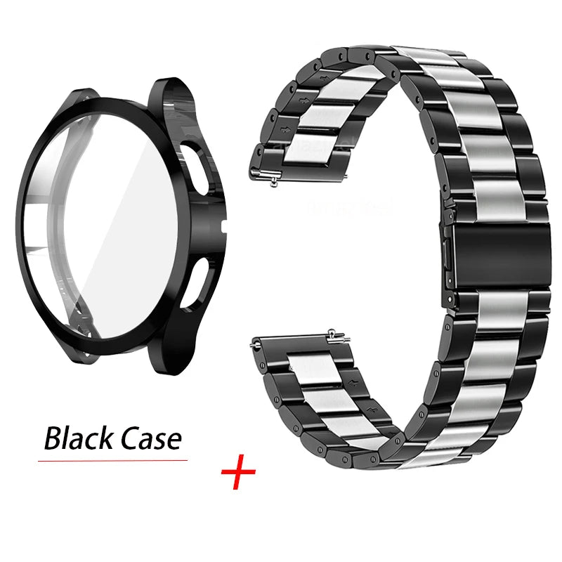 Metal Strap & TPU Case Protector for Samsung Galaxy Watch 6/5/4 Classic & Active 2 – Fits 40mm, 44mm, 43mm, 47mm | Bulbusbow