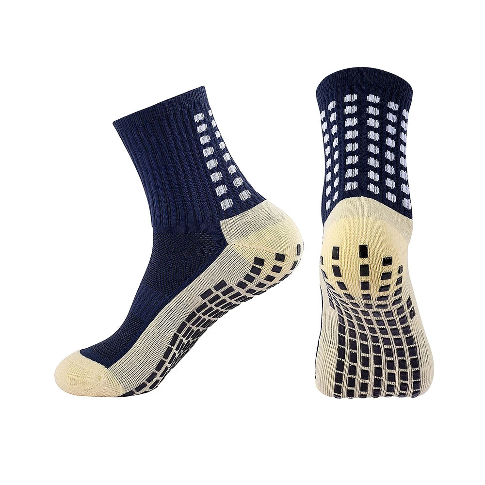 MagiMobo Grip Football Socks Glue Dispenser Men Mid Calf Socks Non Slip Running Sports Socks