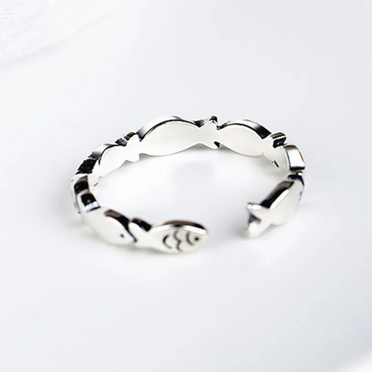 925 Sterling Silver Fish Adjustable Rings For Women Wedding Luxury Jewelry Wholesale  Everything Money 925