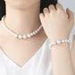 Bulbusbow Fashion Pearl Jewelry Set including double-layer simulated pearl necklace, earrings, and bracelet