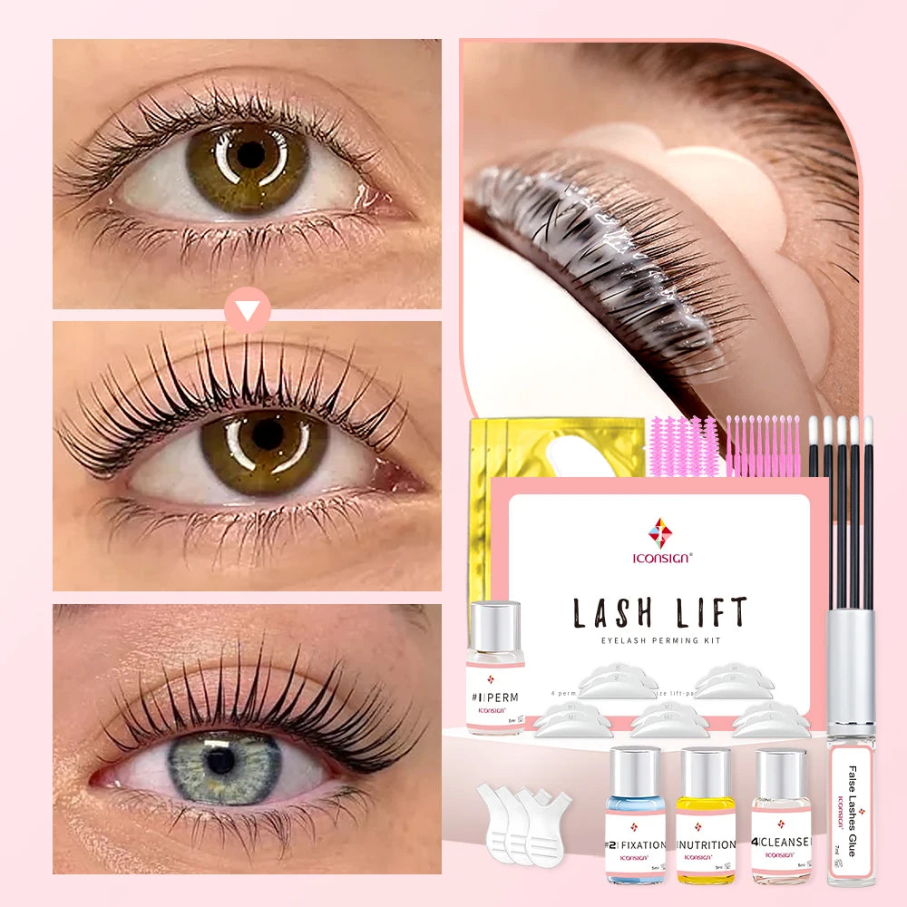 ICONSIGN Lash Lift Kit Eyelash Perm Kit Professional Eyelash Curling Semi Permanent Wave Brow Lamination Kit Lashes Cosmetics