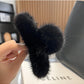 Real Mink Fur Barrettes Winter Fluffy Hair Claw Elegant Acrylic Hairpins Clip Crab Headwear for Women Girls Hair Accessories