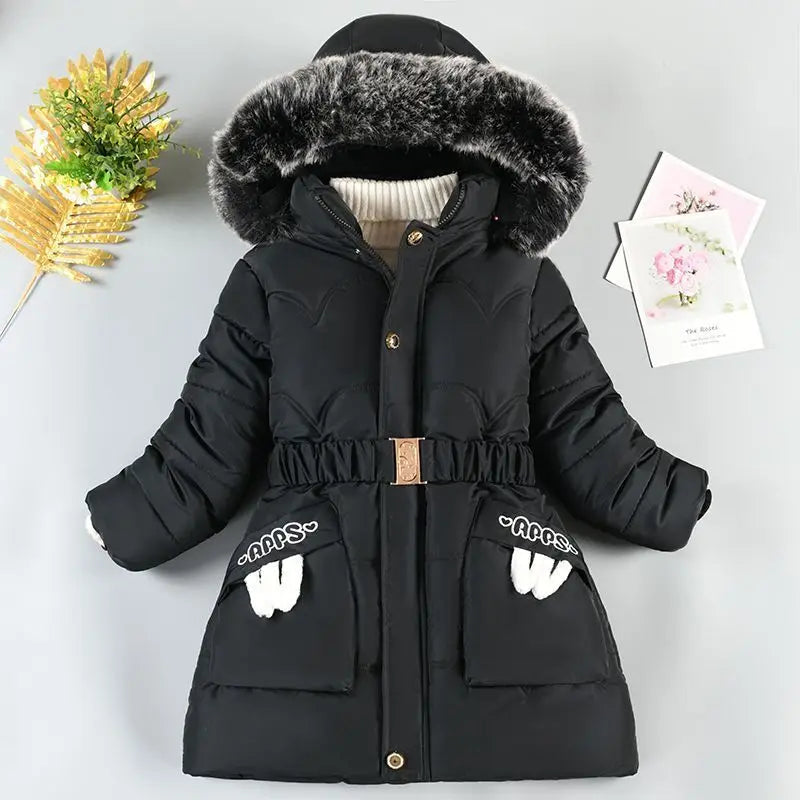 Children Down Coat Winter Teenager Thickened Hooded Cotton-padded Parka Coat Kids Warm Long Jackets Toddler Kids Outerwear